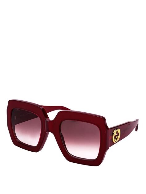 square sunglasses red